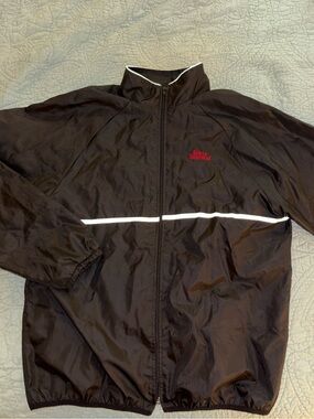 Vintage Sports Illustrated Black Track Jacket with Grey Trim